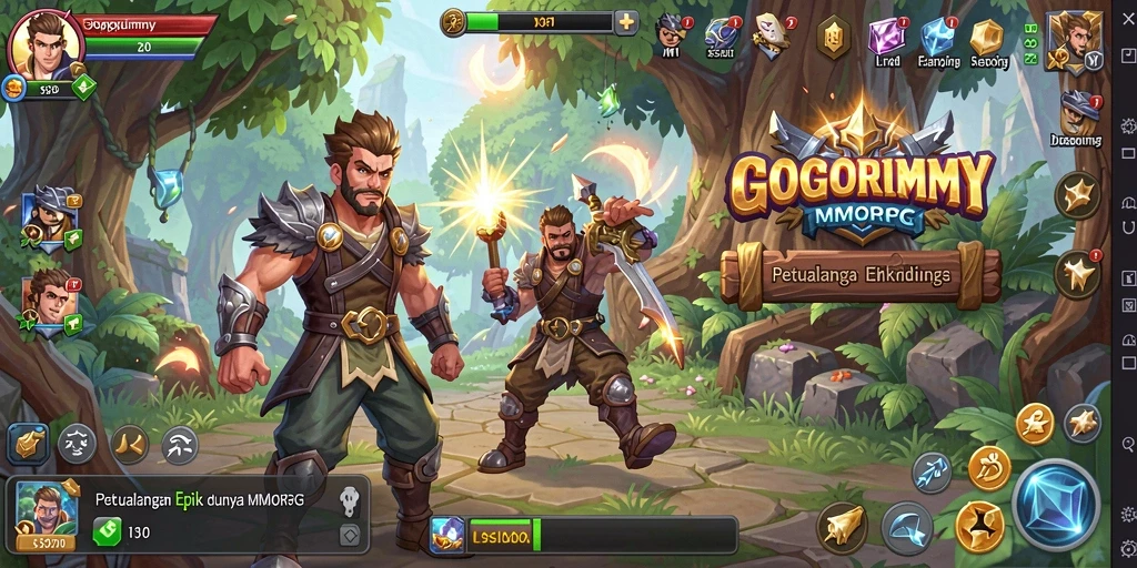 Tampilan gameplay <strong>GOGORUMMY</strong> yang menakjubkan dalam dunia MMORPG.