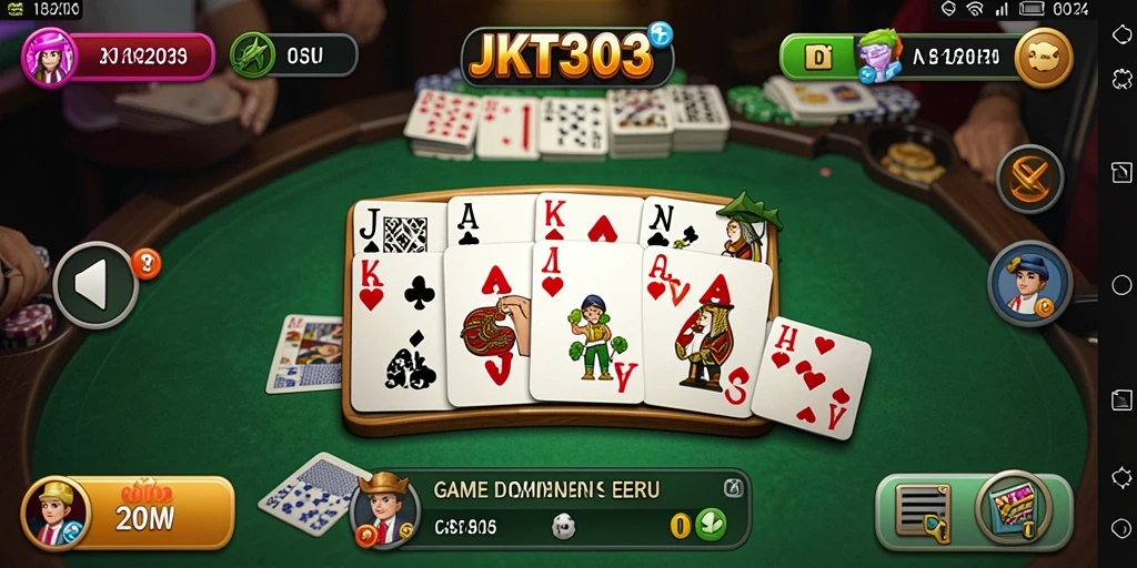 Screenshot gameplay JKT303 yang menampilkan keseruannya saat bermain Domino.