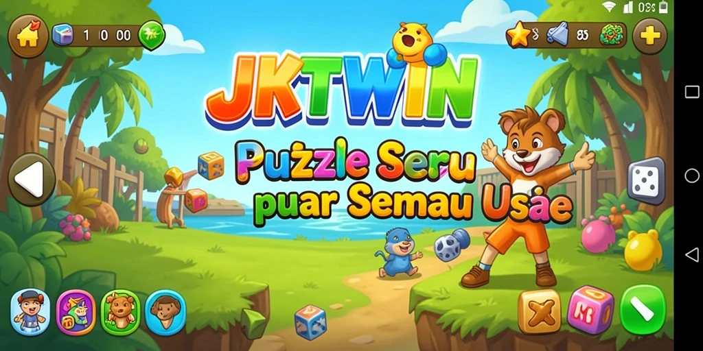Tampilan menarik dari gameplay JKTWIN yang menyajikan puzzle seru.