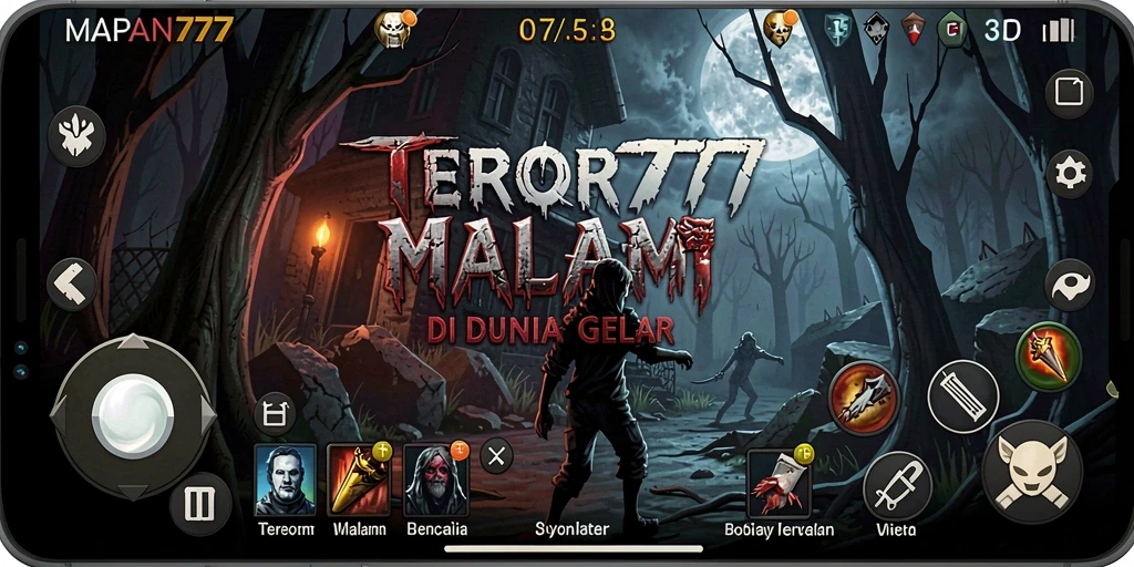 Tampilan gameplay menegangkan di dunia angker MAPAN777.