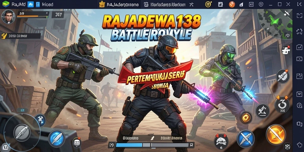 Tangkapan layar RAJADEWA138 menampilkan aksi pertempuran yang mendebarkan dalam arena Battle Royale.